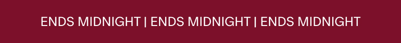 20% off all Bags - ends midnight