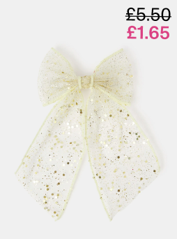 Girls Glitter Bow Barrette Hair Clip