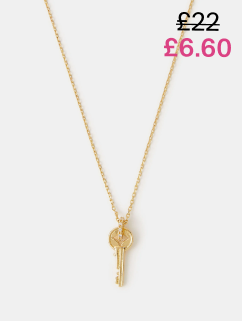 14ct Gold-Plated Key Pendant Necklace