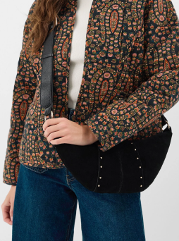 Stud Suede Sling Crossbody Bag