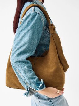 Slouchy Knot Leather Shoulder Bag