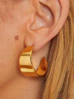 14ct Gold-Plated Stainless Steel Chunky Hoop Earrings