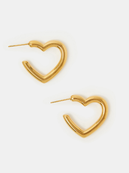 Stainless Steel Heart Hoop Earrings