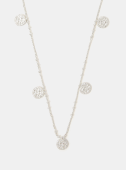 Sterling Silver-Plated Coin Charm Necklace