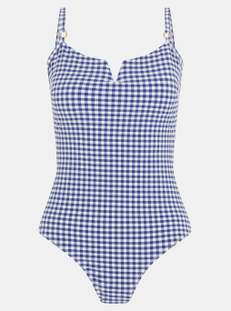 Gingham Shaping Swimsuit Blue