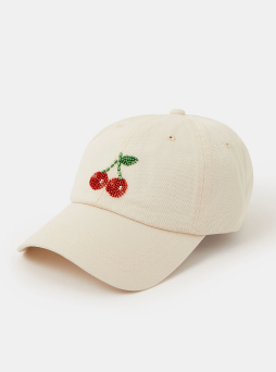 Beaded Cherry Baseball Cap