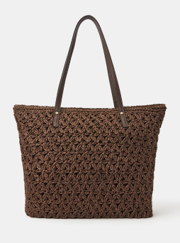 Raffia Tote Bag Brown