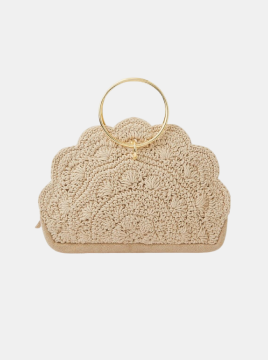 Crochet Scallop Ring Handle Bag