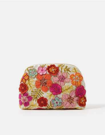 Beaded Flower Clutch Bag