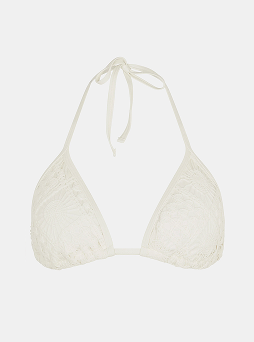 Crochet Triangle Bikini Top Ivory