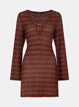 Shimmer Crochet Cover Up Bronze