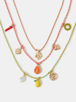 3-Pack Charm Cord Necklaces
