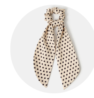 Polka Dot Scarf Hair Scrunchie
