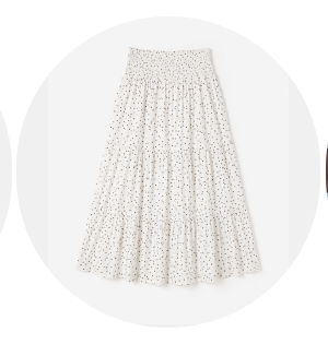 frill polka dot smocked top ivory