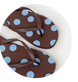 Polka Dot Flip Flops Brown