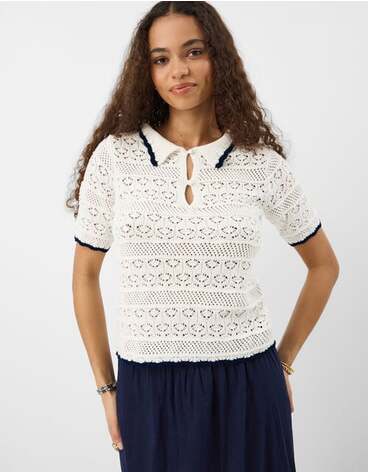 Knitted Polo Shirt Ivory