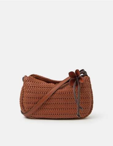 Woven Crossbody Bag Tan