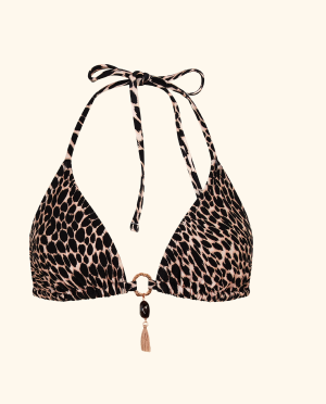 Leopard Print Triangle Bikini Top Leopard