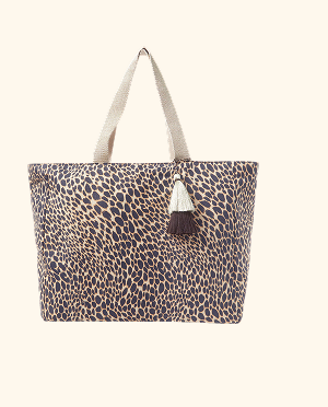Leopard Print Beach Tote Bag