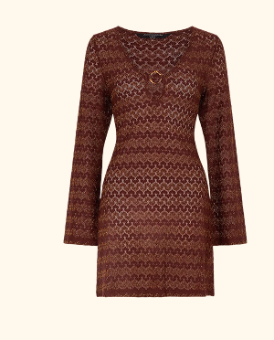 Shimmer Crochet Cover Up Bronze