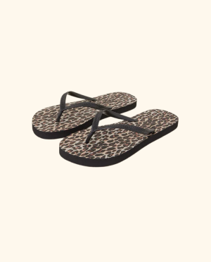 Leopard Print Flip Flops Multi