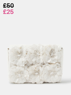 3D Sequin Flower Clutch Bag
