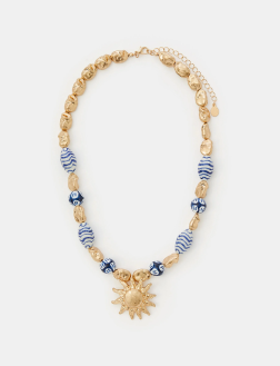 Beaded Sun Pendant Necklace