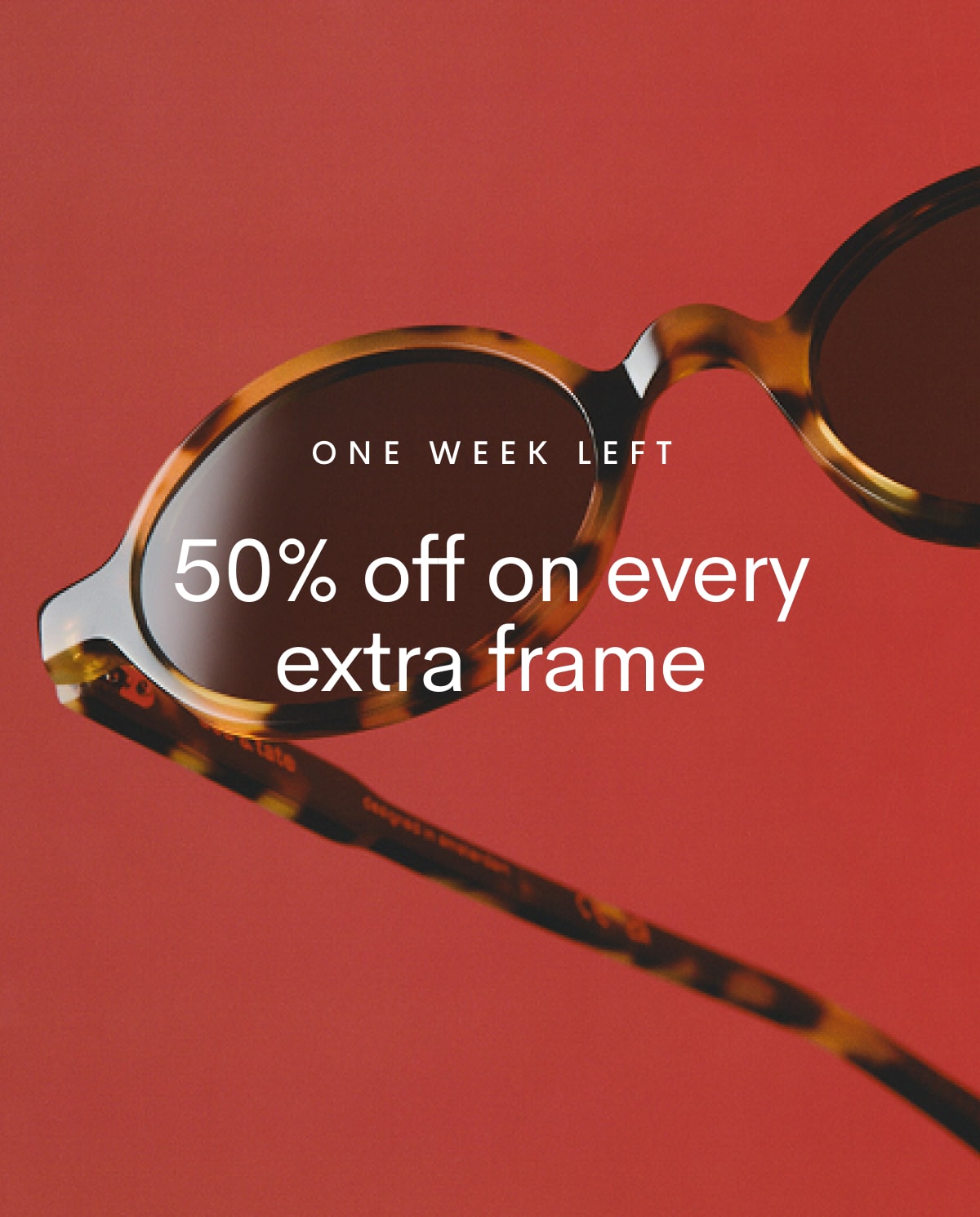 One week left: 50% off on every extra frame