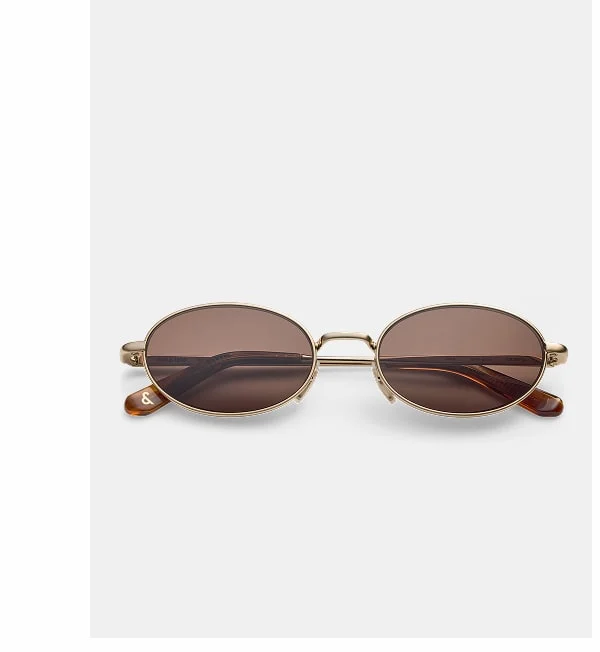 Cece Large Satin Gold Sunglasses