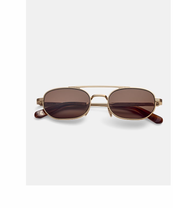 Andi large sating gold Sunglasses