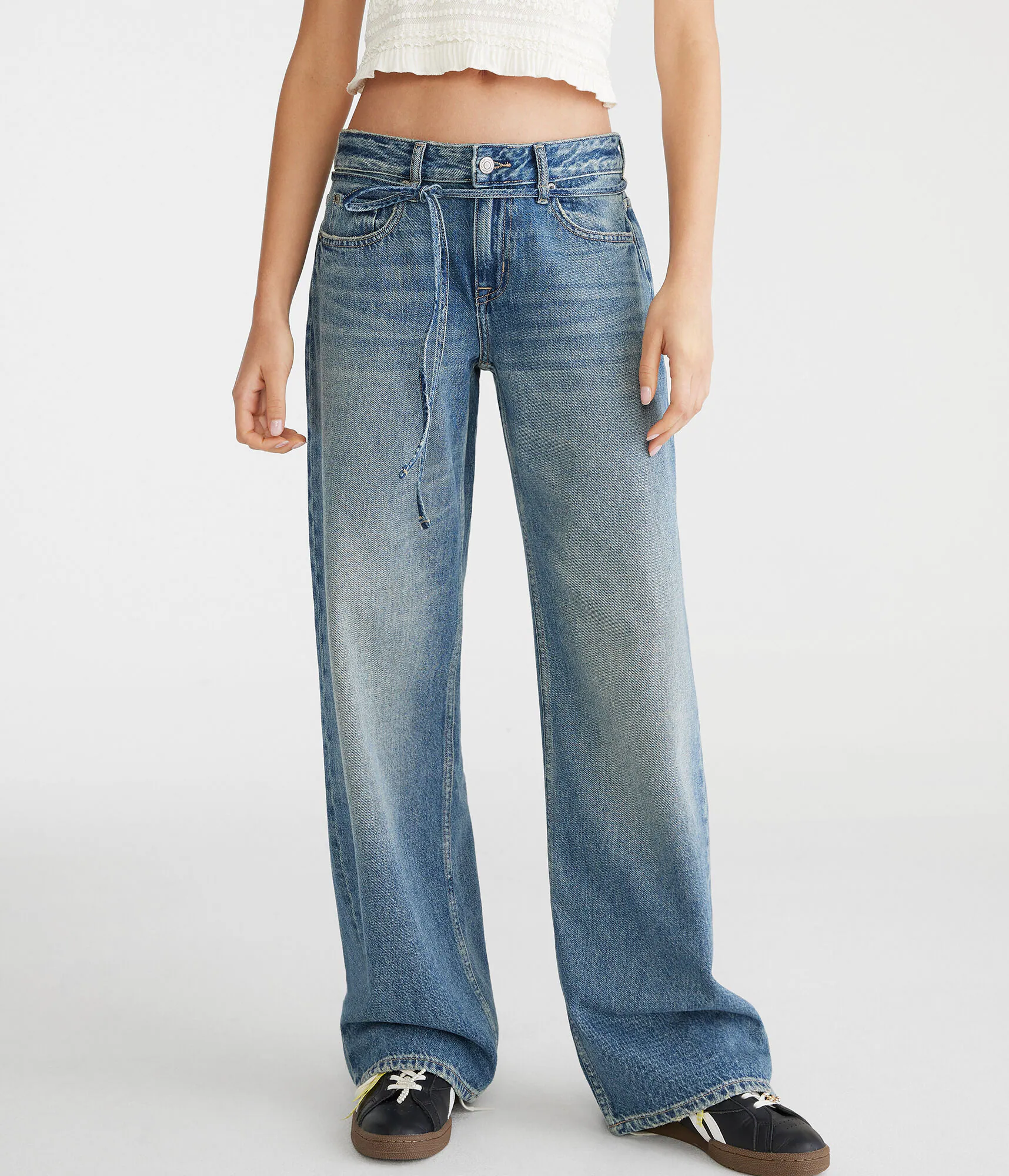 Image of Low-Rise Baggy Wide Leg Jean