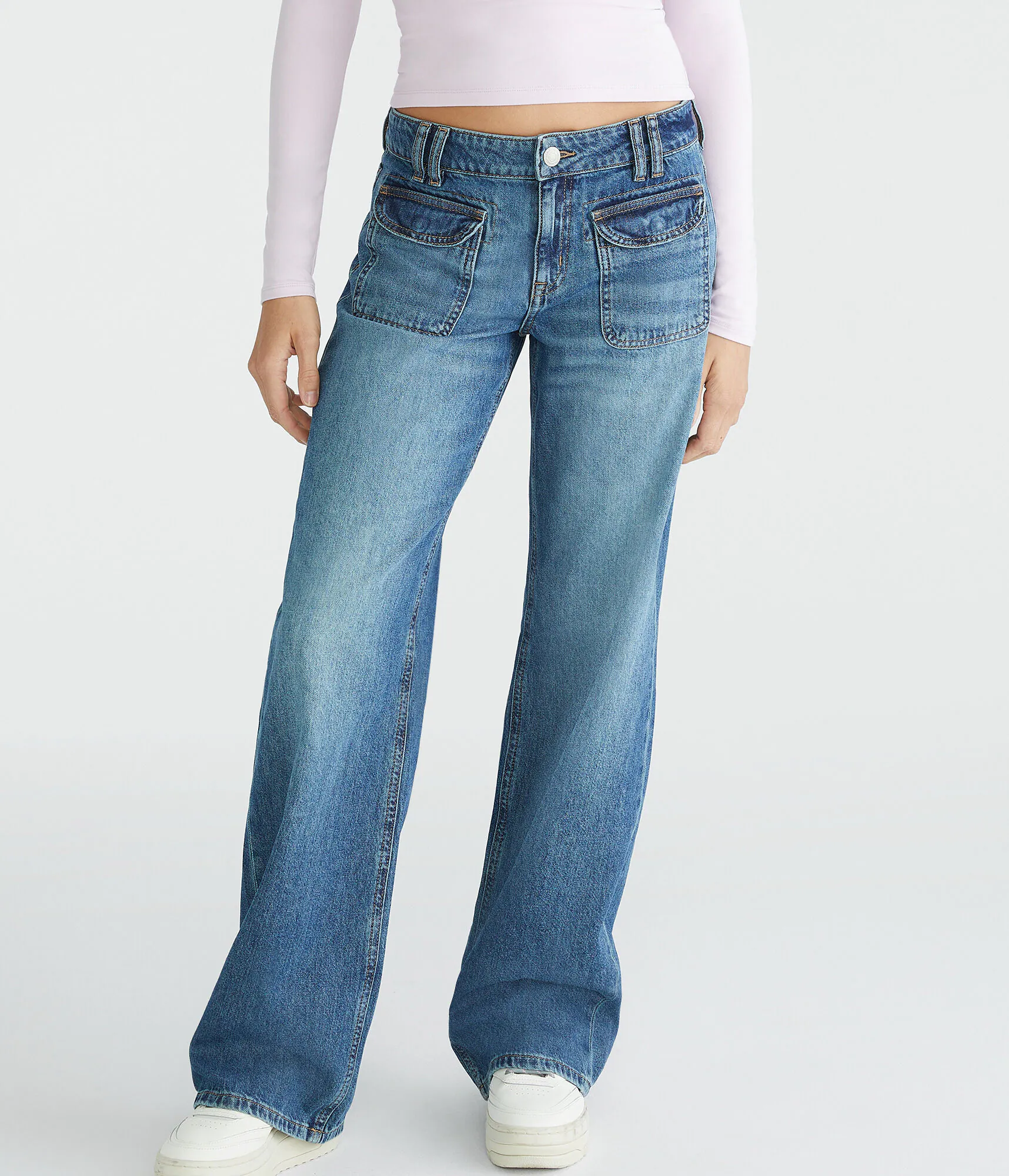 Image of Low-Rise Baggy Wide Leg Lightweight Luxe Jean