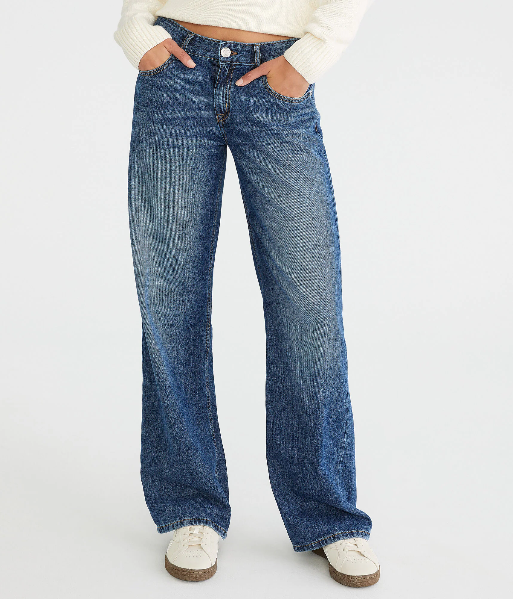 Image of Low-Rise Baggy Wide Leg Jean