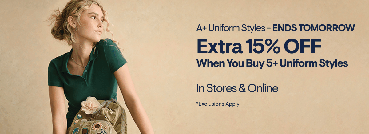 Shop Uniform 15% off 5+