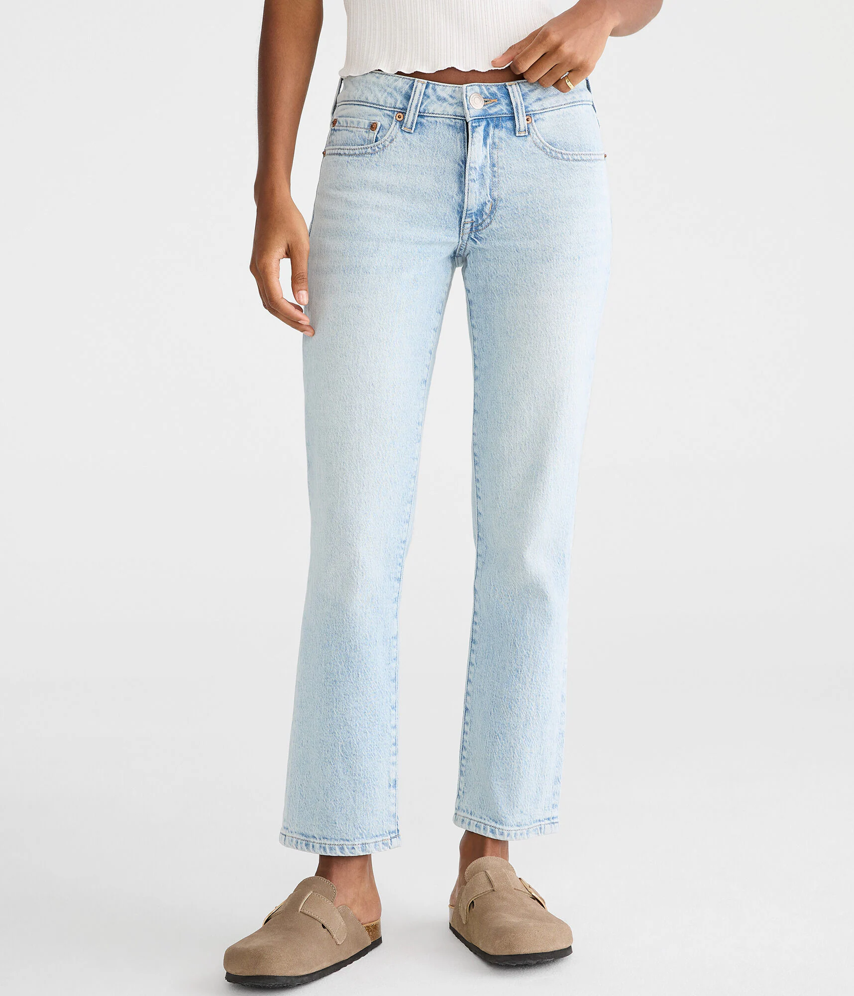 Image of Mid-Rise Straight Ankle Jean