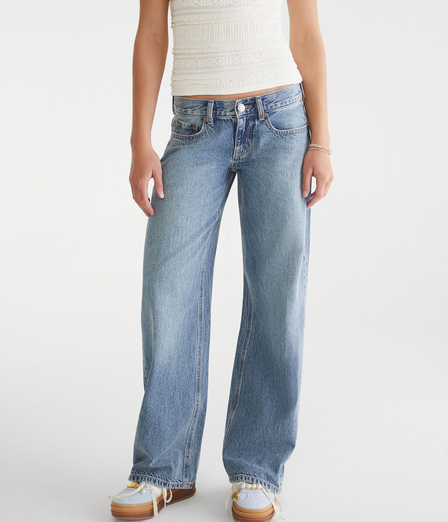 Image of Super Low-Rise Baggy Wide Leg Jean