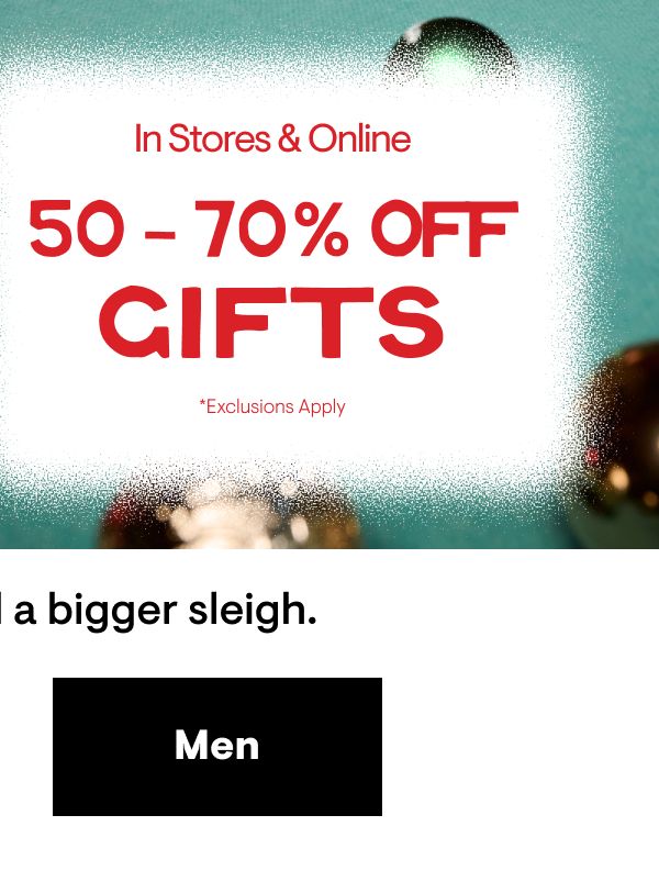 50-70% off Shop Men