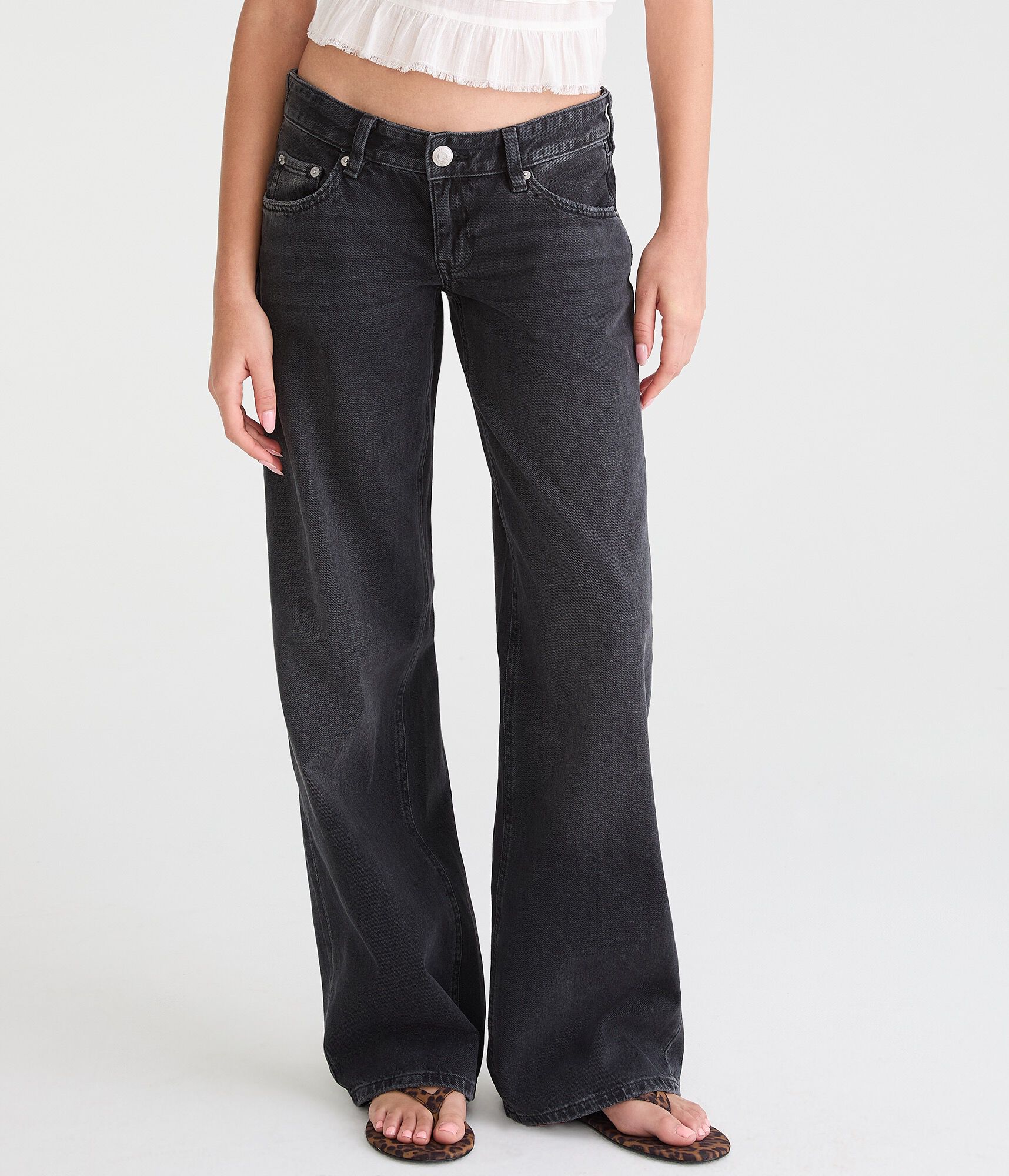 Image of Super Low-Rise Baggy Wide Leg Jean