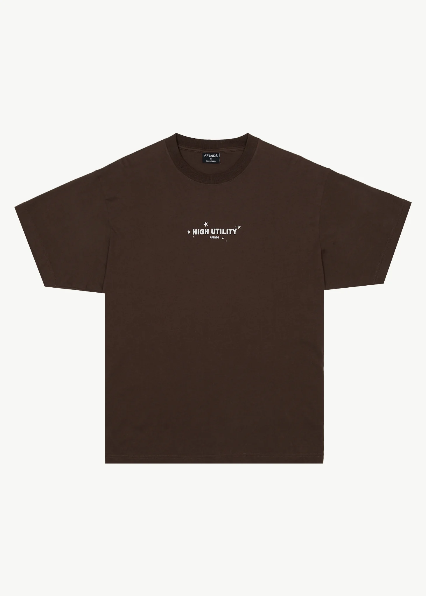 Image of Afends Mens High Utility - Boxy T-Shirt - Coffee
