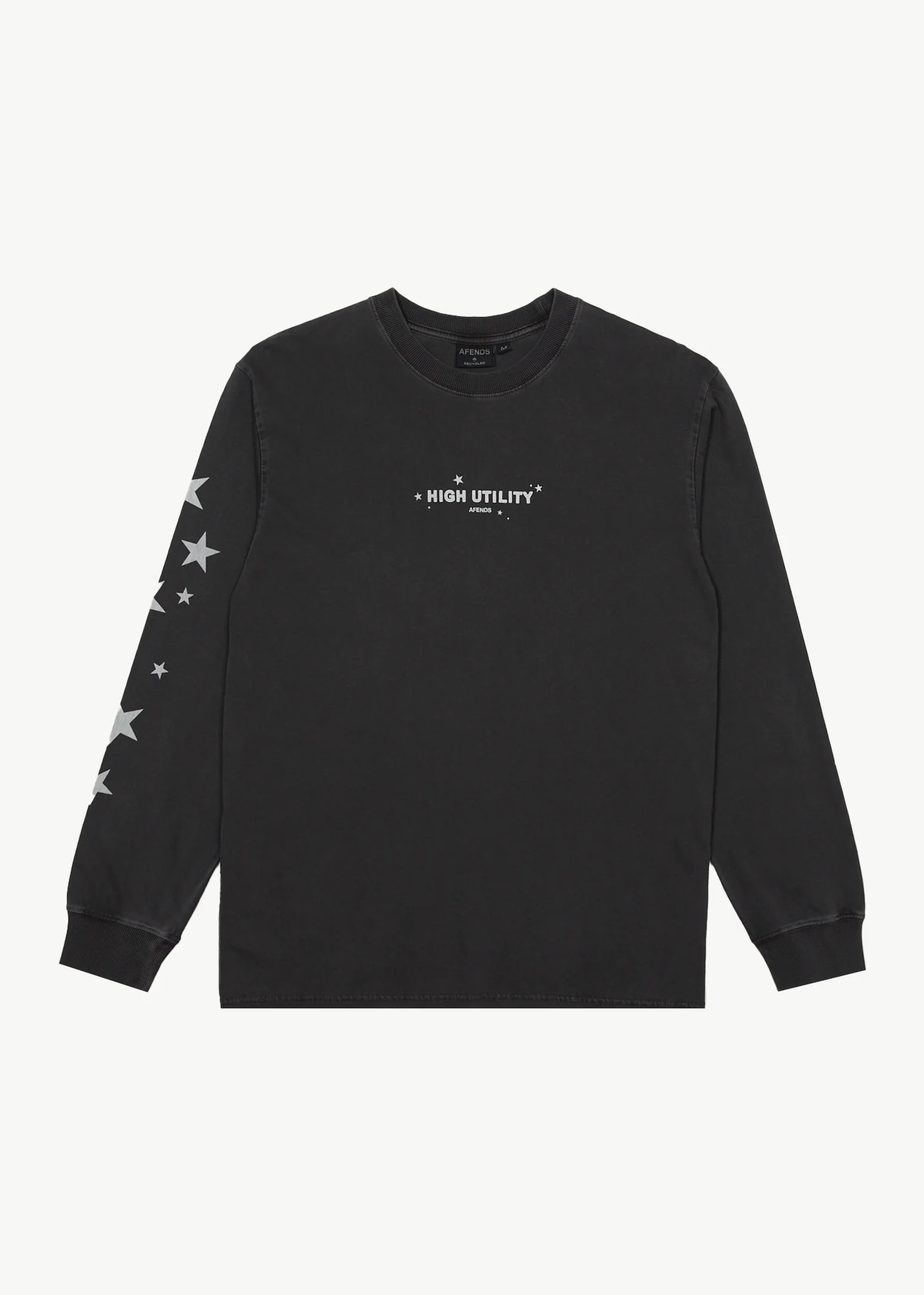 Image of Afends Mens High Utility - Long Sleeve T-Shirt - Stone Black