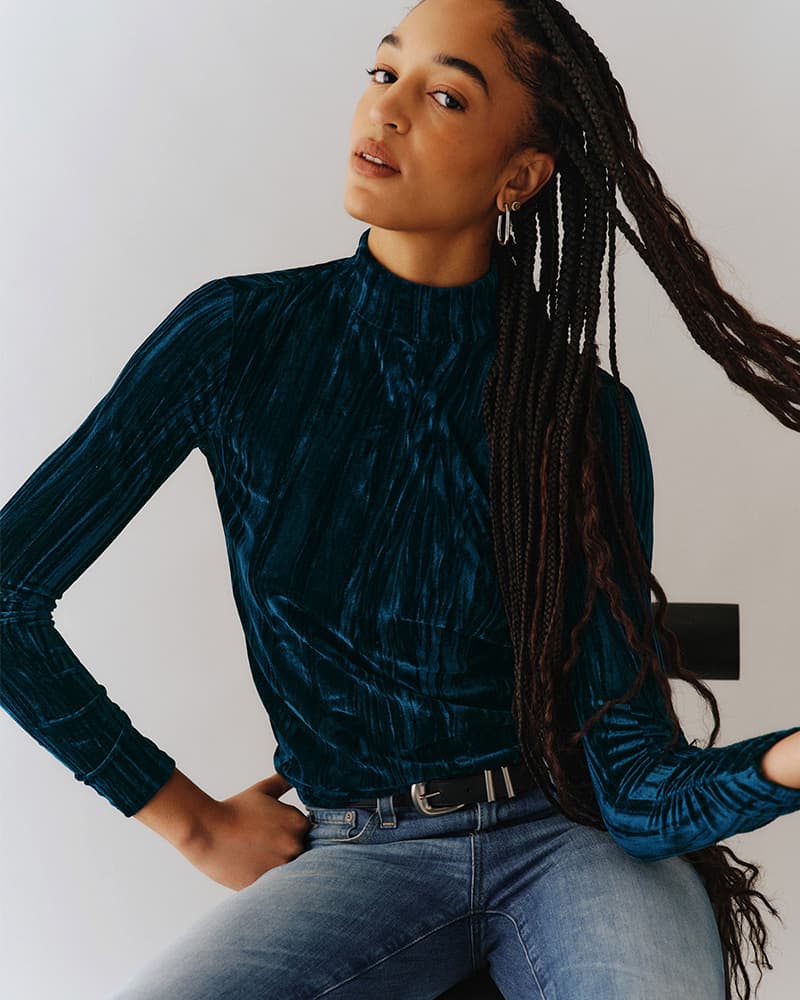 Candice Velvet in Deep Lagoon