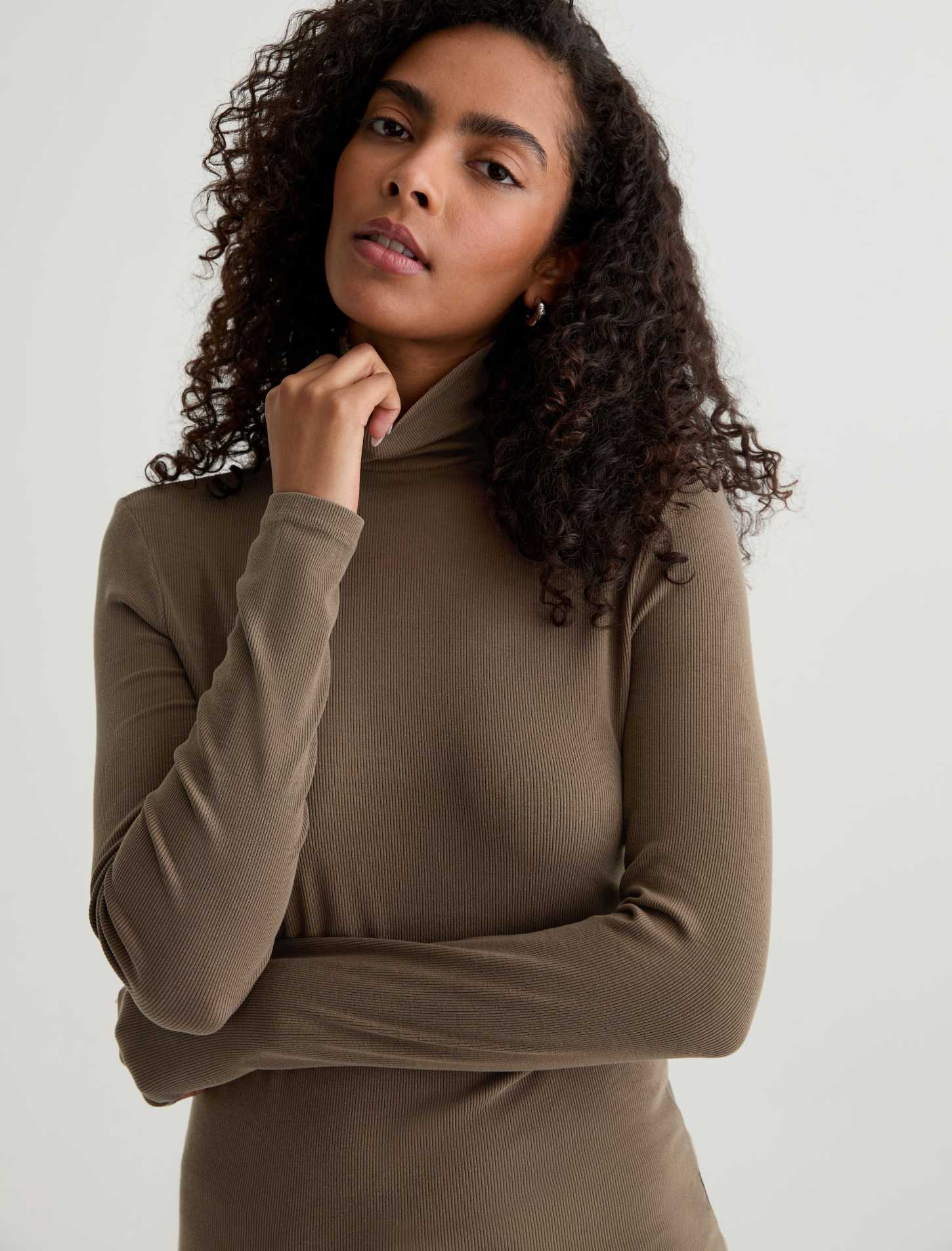 Chels Turtleneck in Taupe Grey