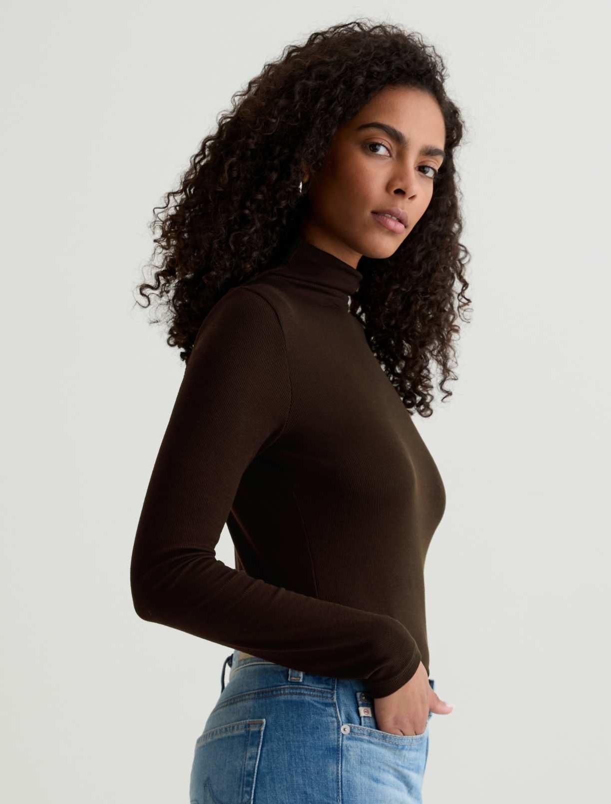 Chels Turtleneck in Coffee Bean