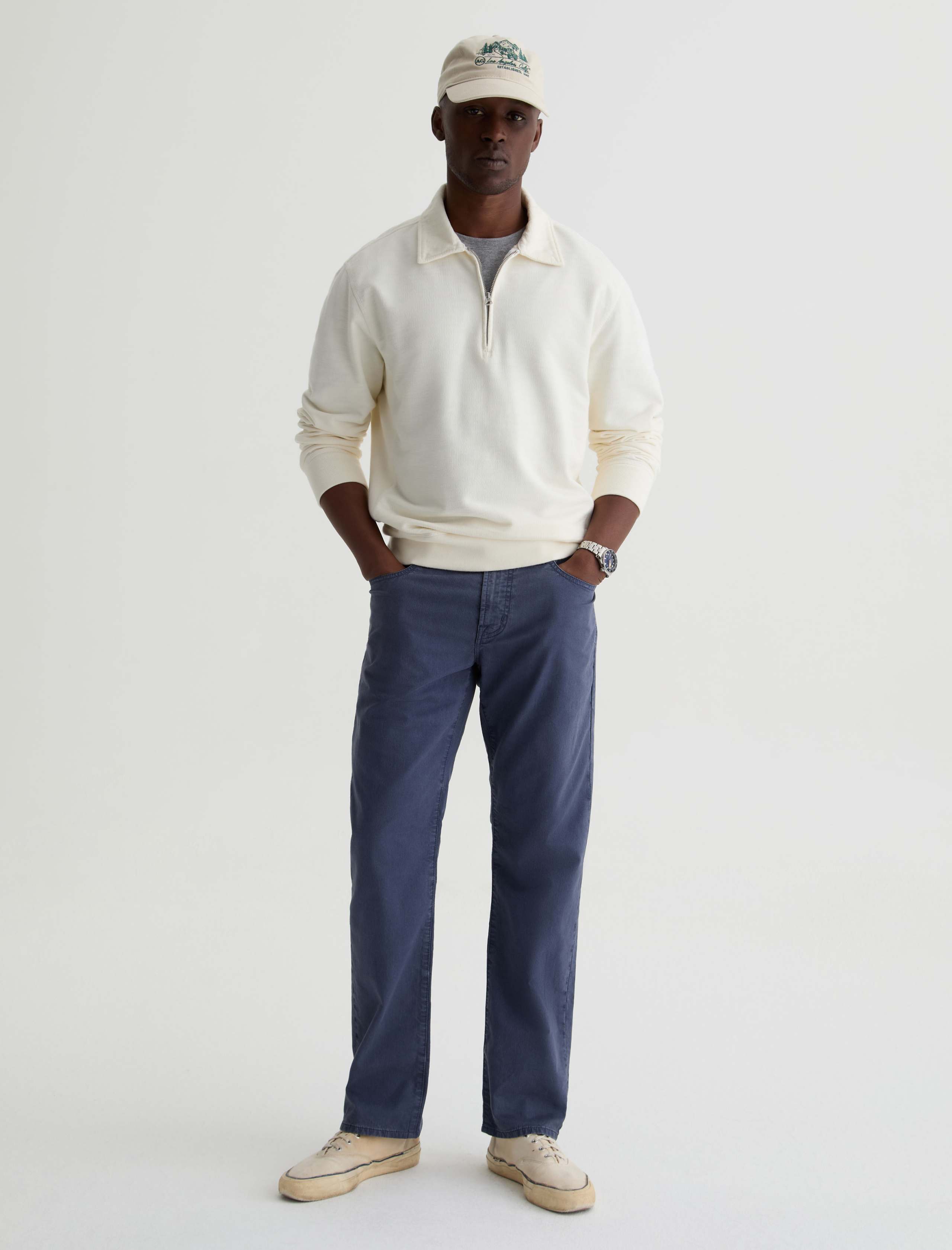 Protégé Corduroy Pant in Sulfur Vintage Cornflower