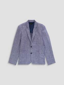  Leo Linen Blazer in Deep Navy