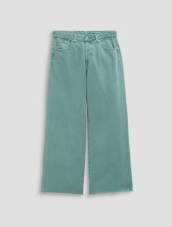 Saige Wide Leg Crop Jean in Sulfur Sunwashed Jade