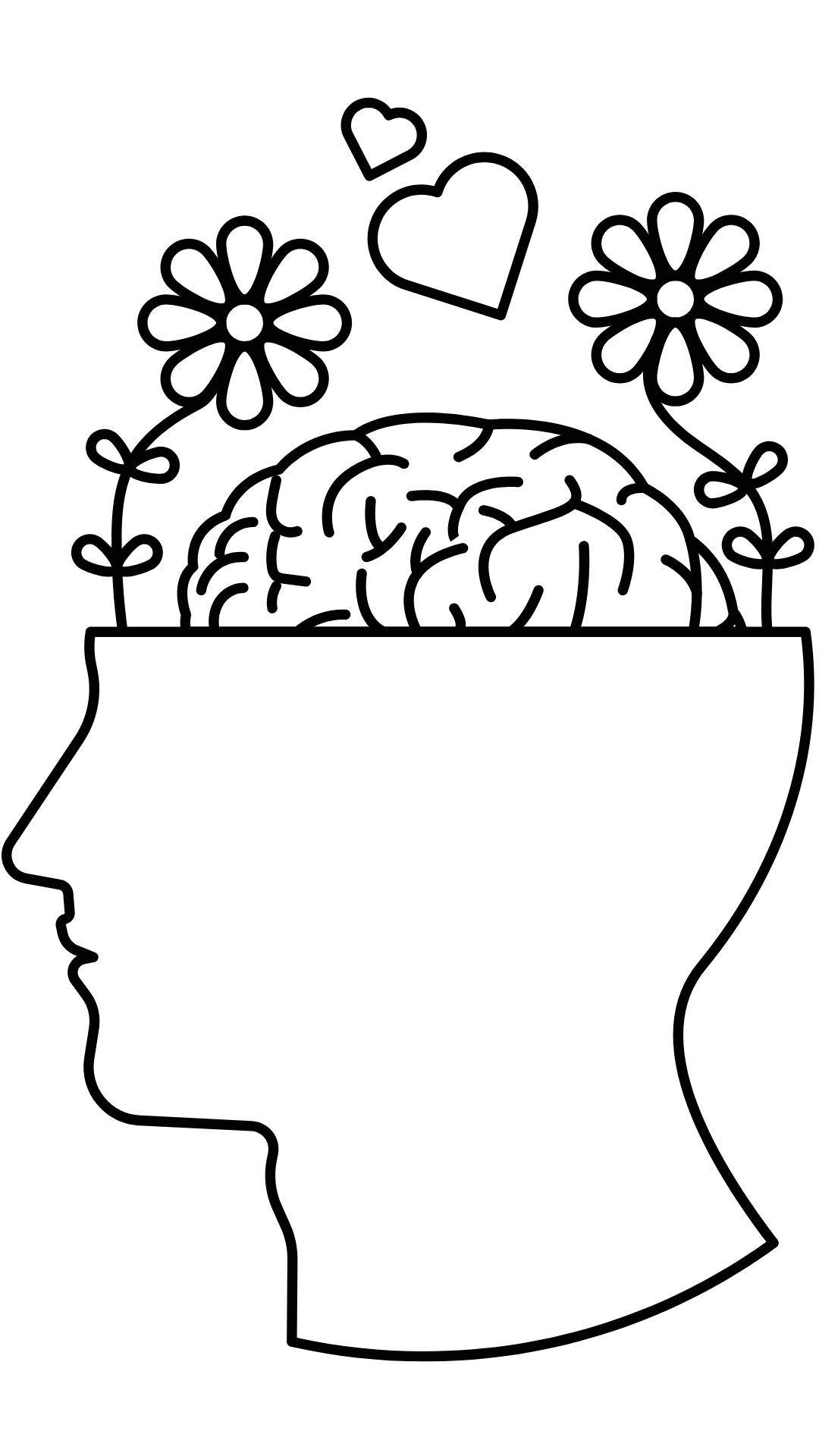 Image of brain with wellness elements