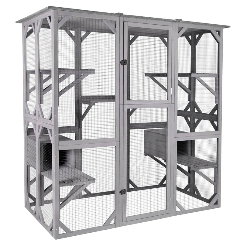 Aivituvin-AIR37 Walk-in Cat Enclosure Connected To House