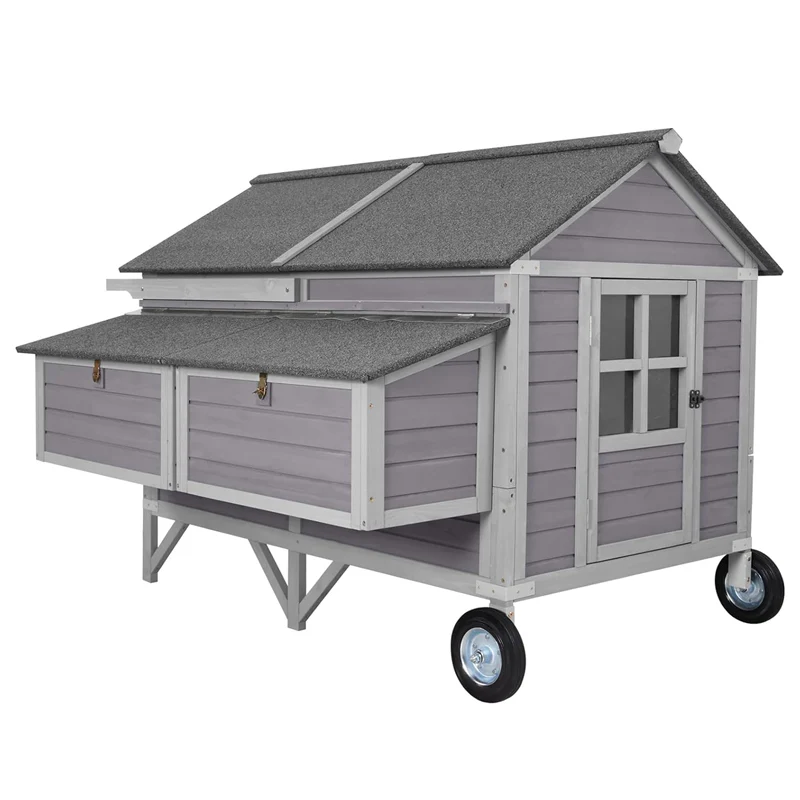Extra-Large Wooden Chicken Tractor for 8-10 Chickens