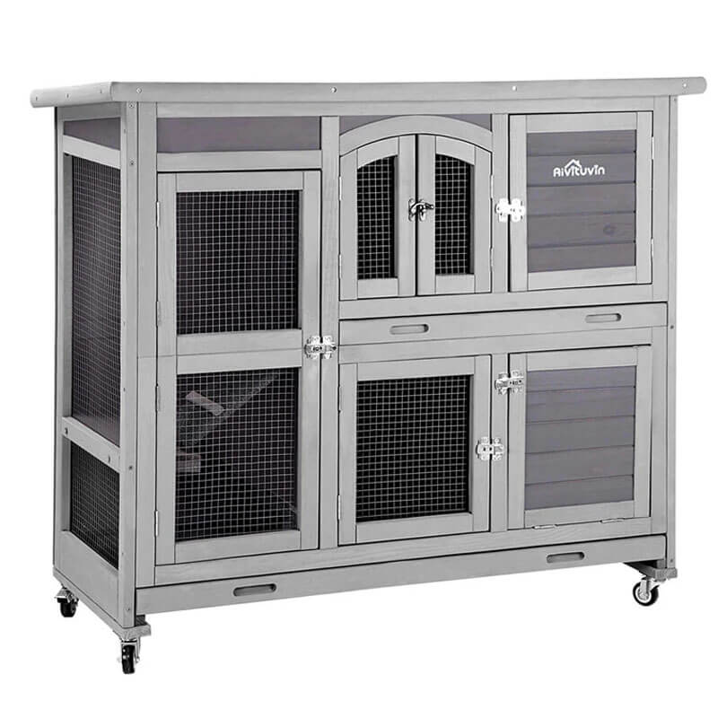 2 Story Rabbit Hutch On Wheels (Inner Space 8.32 ft²)